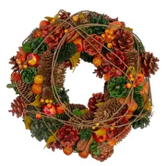 13" Pinecone & Fruit Fall Wreath