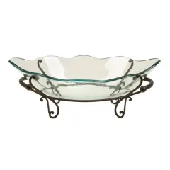 Copper Glass and Metal Traditional Serving Bowl, 9" x 23" x 14"