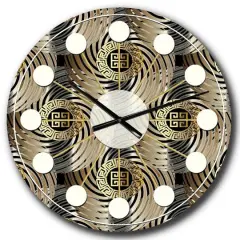 Designart 'Circular Geometric Retro Abstract I Mid-Century Modern Wall Clock