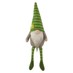 16" Green Striped Gnome with Dangling Legs
