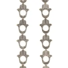 Silver Plated Metal Hamsa Beads, 15mm by Bead Landing&trade;