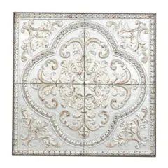 36" Gray Metal Rustic Floral Wall D&eacute;cor