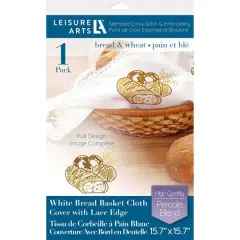 Leisure Arts&reg; Bread & Wheat Cloth Cover Stamped Cross Stitch & Embroidery Kit