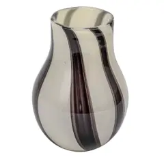Hello Honey&reg; 7.75" Black & White Striped Glass Vase