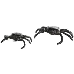 Black Aluminum Metal Crab Sculptures, 2ct.