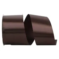 JAM Paper 2.5" x 50yd. Single Face Satin Allure Ribbon Brown