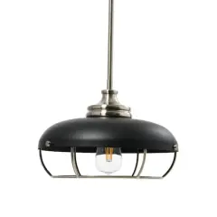 Hello Honey&reg; Robert Stevenson Lighting Presley Caged Dome Metal Ceiling Light Brushed Nickel/Matte Black