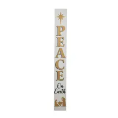 Glitzhome&reg; 60'' PEACE Nativity Wooden Porch Sign
