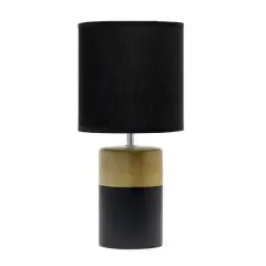 Simple Designs Two Toned Basics Table Lamp Black/Gold
