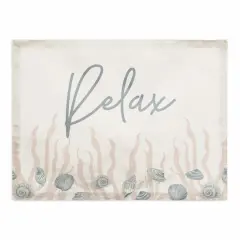 Relax Shell & Coral Border Cotton Twill Placemat Blue/Blush/White