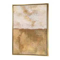 Designart - Amber Modern Horizon - Abstract Canvas in Gold Frame