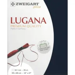 Zweigart&reg; Precut Lugana 25 Count Fabric Navy Blue