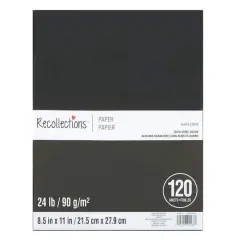 8.5" x 11" Paper Pack by Recollections&trade;, 120 Sheets Black