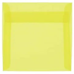 JAM Paper 5.5" x 5.5" Square Translucent Vellum Invitation Envelopes, 25ct. Primary Yellow