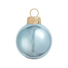 2ct. 6" Shiny Glass Ball Ornaments Baby Blue Shiny