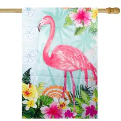 Tropical Flamingo Spring Outdoor House Flag