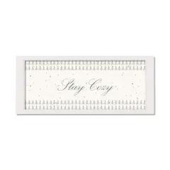 36" Stay Cozy White Framed Print Wall Art