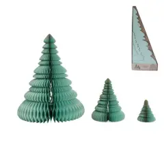Hello Honey&reg; Turquoise Handmade Recycled Paper Folding Honeycomb Tree Set with Glitter