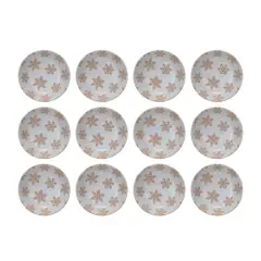 Hello Honey&reg; 6" White & Orange Stoneware Snowflake Dinnerware Bowls, 12ct.