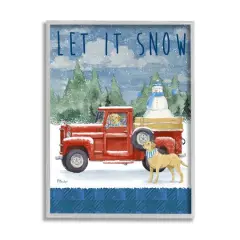 Stupell Industries Let It Snow Winter Dogs Framed Giclee Art Gray