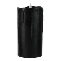3" x 6" Black Dripping LED Wax Pillar Candle by Ashland&reg;