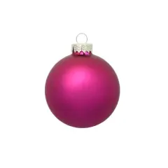 Whitehurst 4 Pack 4.75" Matte Ball Glass Ornaments Raspberry