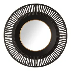 Glitzhome&reg; 35" Vintage Industrial Metal Round Wall Mirror