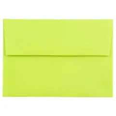JAM Paper 3.5" x 5" A1 Colored Invitation Envelopes, 50ct. Ultra Lime Green