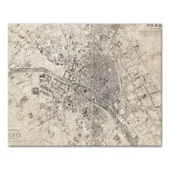 Vintage Paris Map 20" x 16" Canvas Wall Art