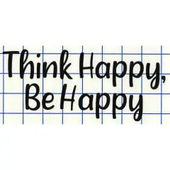 Leisure Arts&reg; Vinyl Matte Black Think Happy, Be Happy Decal