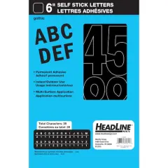 Headline Sign&reg; Black Gothic Capital Letters Vinyl Stickers, 6''