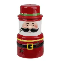 5.5" Red Ceramic Santa Gnome Tealight Candle Holder