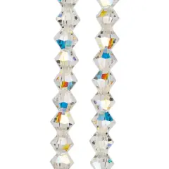 Preciosa Glass Crystal Bicone Beads, 4mm by Bead Landing&trade; Crystal AB