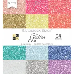 DCWV&reg; Glitter Cardstock Stack&reg; Paper Pad, 6" x 6"