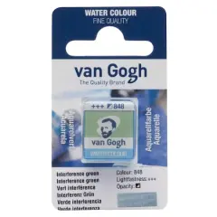 Van Gogh Watercolor Paint, Half Pan 848 Interference Green