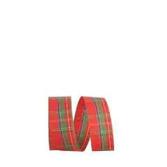 JAM Paper 1.375" x 25yd. Plaid Renee Ribbon