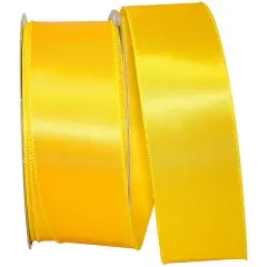 JAM Paper 2.5" x 50yd. Wired Satin Ribbon Yellow