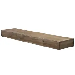 Walnut Brown Large Rustic Wood Floating Wall Shelf