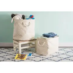 DII&reg; Large Rectangle Gold Dots Polyester Bin