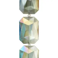 Multicolored Faceted Glass Rectangular Beads, 33mm by Bead Landing&trade;