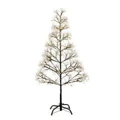 4ft. Pre-Lit Artificial Halloween Black Starburst Tree with 800 Fairy Warm White LED Lights