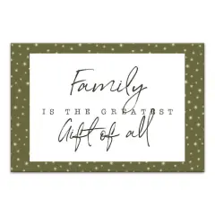 Family Greatest Gift Green Twinkle Canvas Wall Art