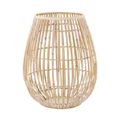 15" Bamboo Handmade Open Frame Round Vase