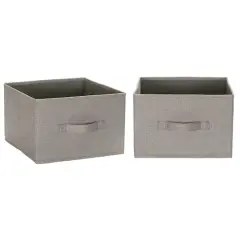 Household Essentials 11.5" Open Storage Box, 2ct. Silver