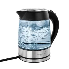 MegaChef 1.8L Glass Body & Stainless Steel Electric Tea Kettle