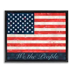 Stupell Industries We The People Flag Floater Framed Art Black