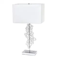 Lalia Home 26" Crystal Glitz and Chrome Table Lamp with White Shade