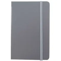 JAM Paper Large Hardcover Notebook with Elastic Band Grey