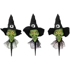 Smirking Witch Halloween Pathway Markers Set, 3ct.