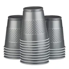 JAM Paper 12oz.Plastic Party Cups, 20ct. Silver